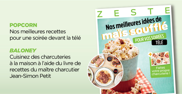 ZESTE - Nos meilleures recettes de popcorn 